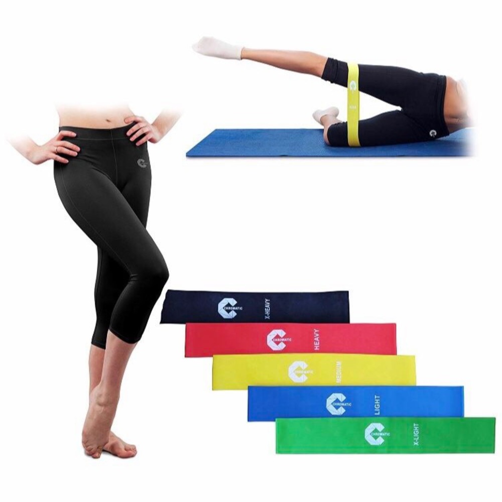 Women's Yoga Capri Legging and Resistance Workout Loop Exercise Bands